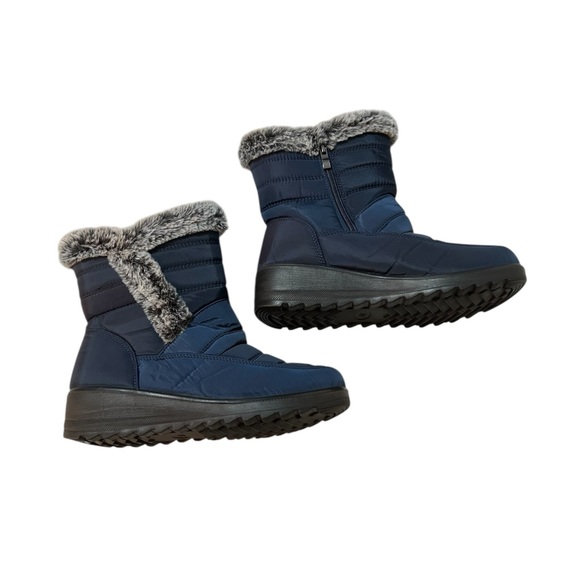 New Women's Blue Winter Boots with Gray Faux Fur Lining Sz 38 - Picture 5 of 8